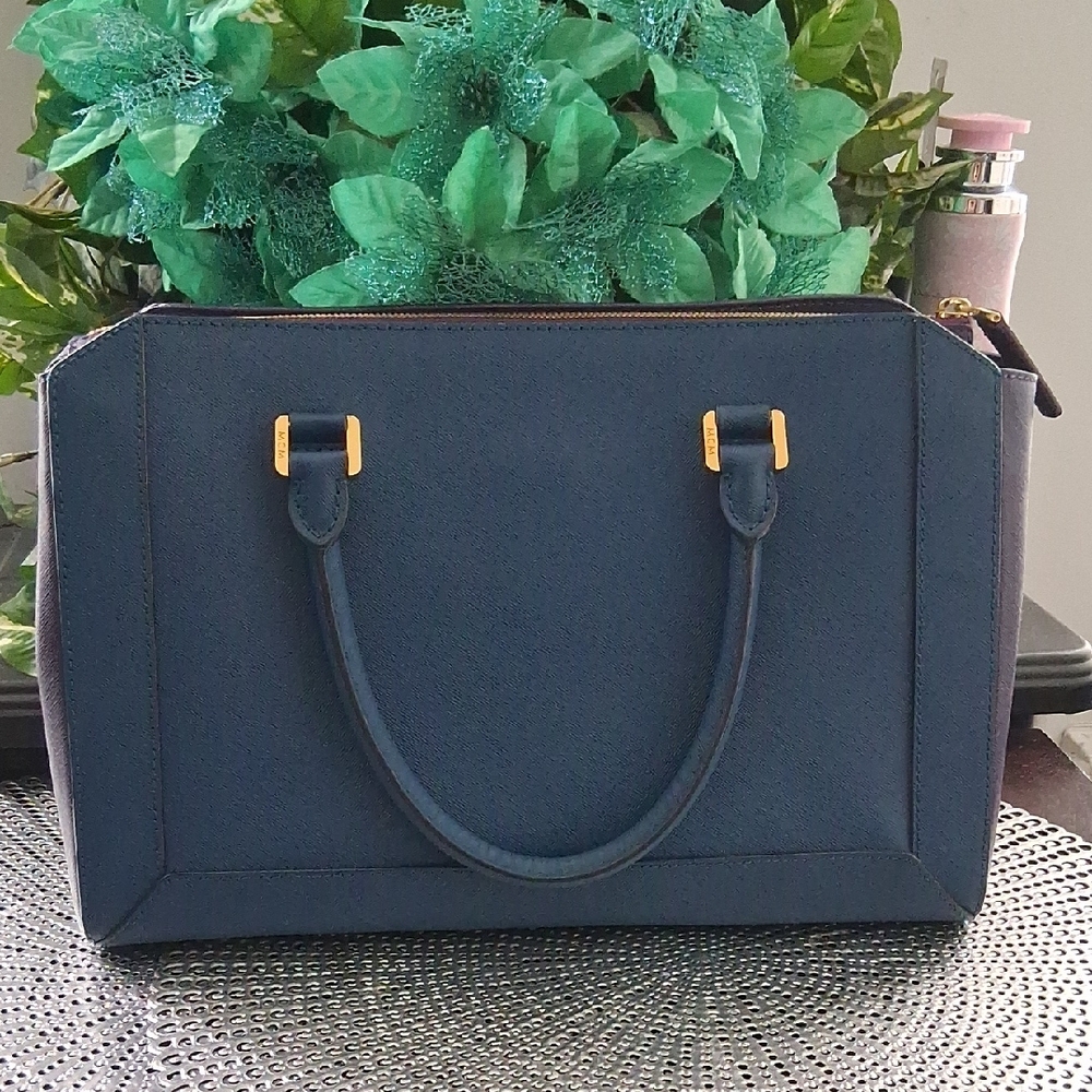 MCM Blue and Purple Satchel with Stap. EUC - Picture 8 of 8